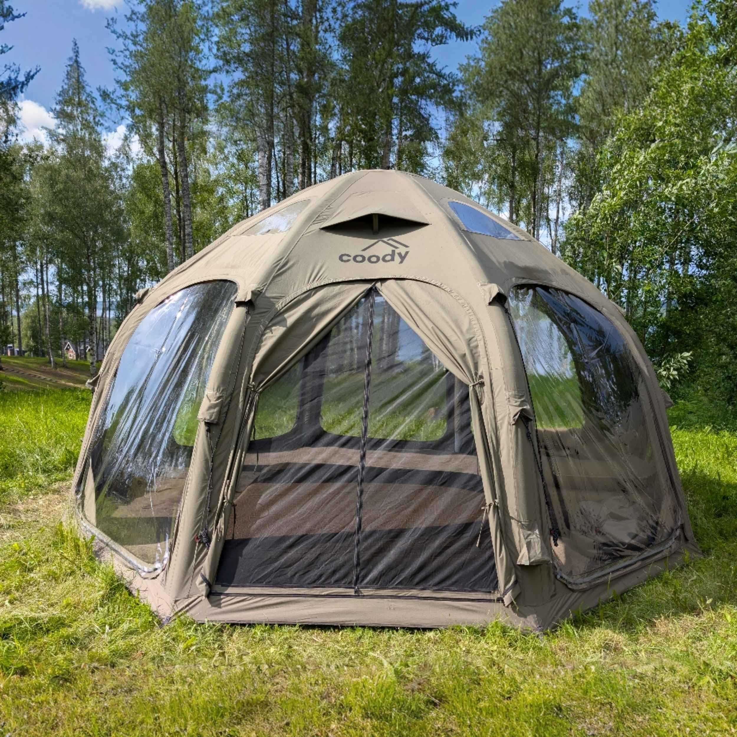 Coody Aurora Dome Inflatable Canvas Camping Tent for 2–4 People